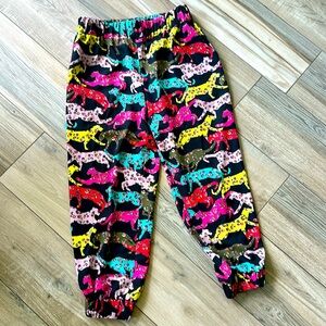 Fun colorful leopard joggers